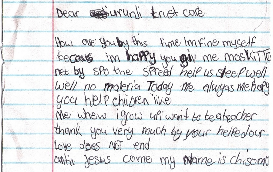 Chisomo letter to Urunji